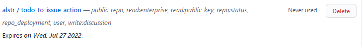 scope of PAT · Issue #65 · alstr/todo-to-issue-action · GitHub