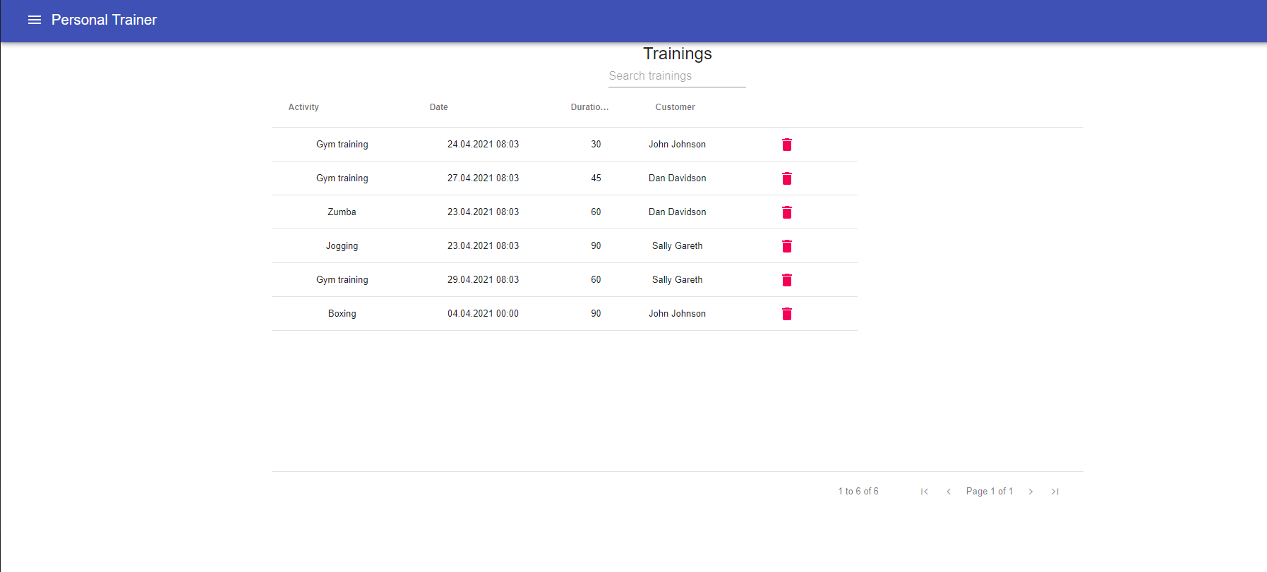 GitHub - komukal/react-personal-trainer: Personal trainer application ...