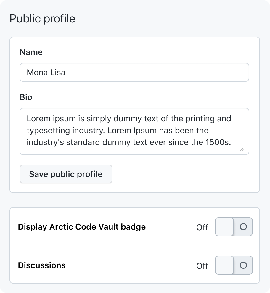 A form broken into two sections where one section has a dropdown that automatically saves