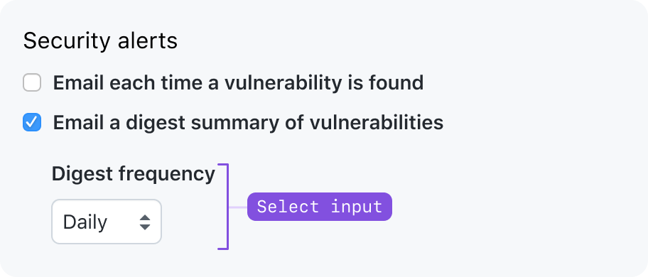 Checkbox that progressively discloses a labeled select input