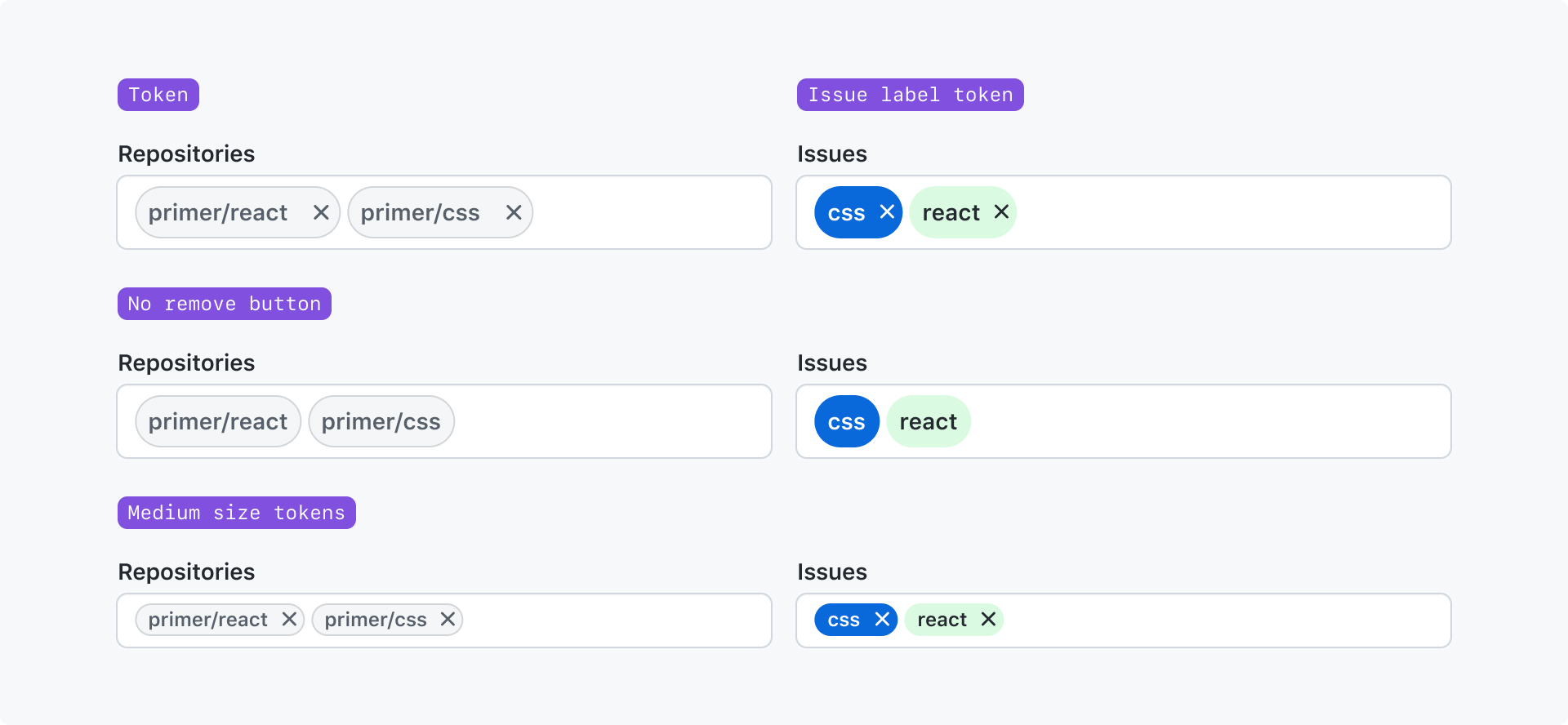 Text input with tokens | Primer