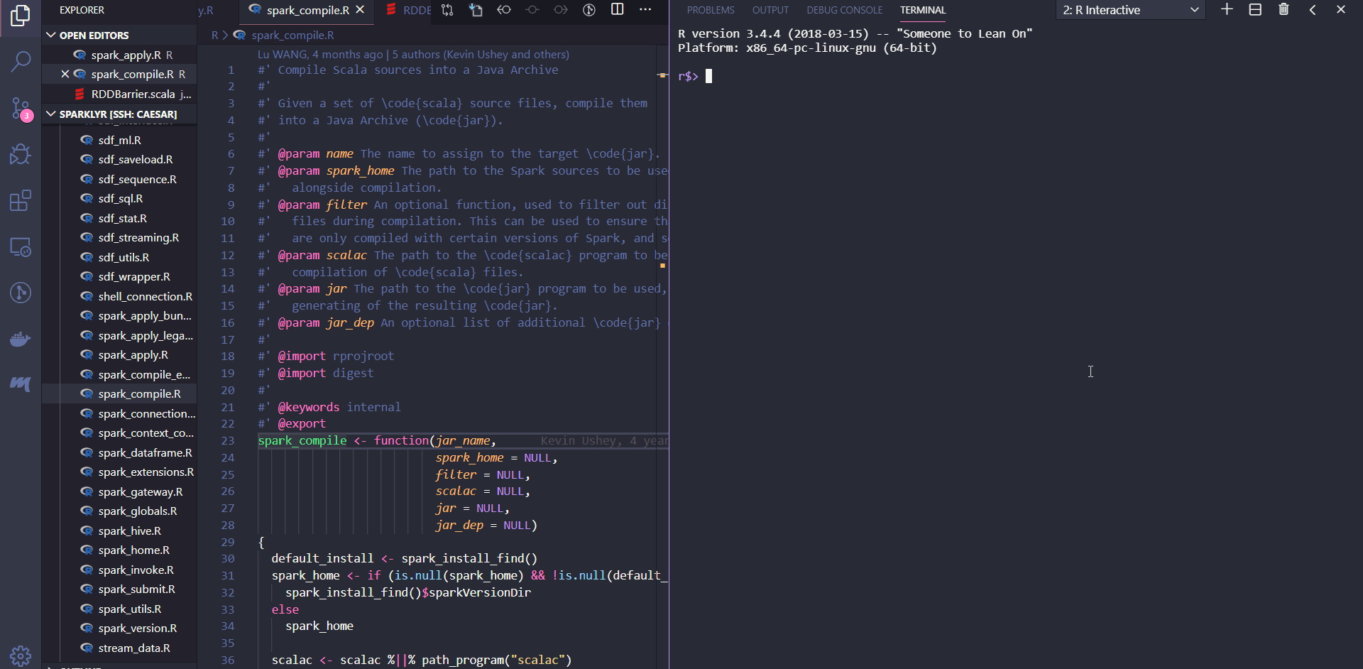 vs code r