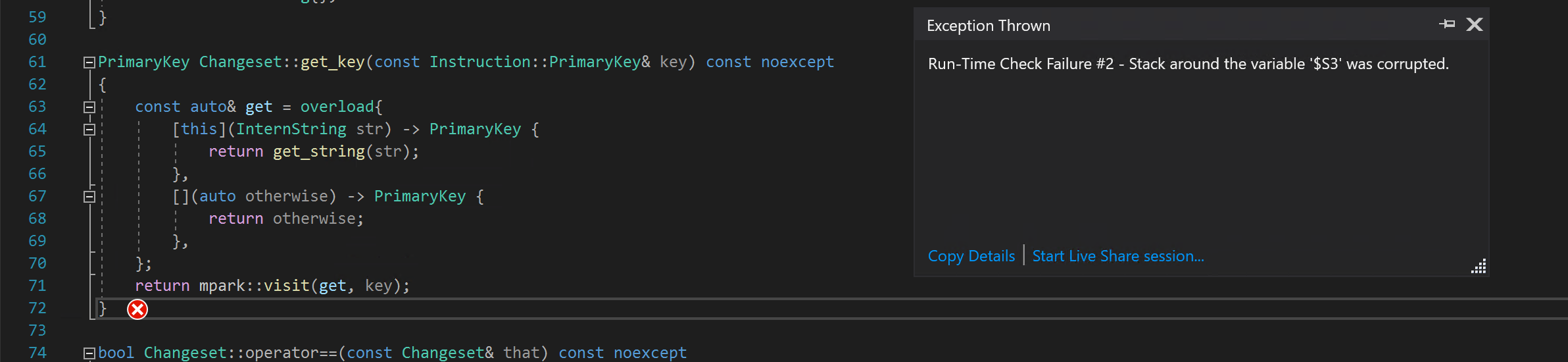 Stack corrupted in Changeset::get_key · Issue #4624 · realm/realm-core ...