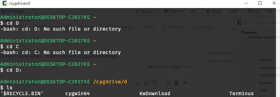 Doesn't work when I start terminus in cgywin terminal. · Issue #1594 ...
