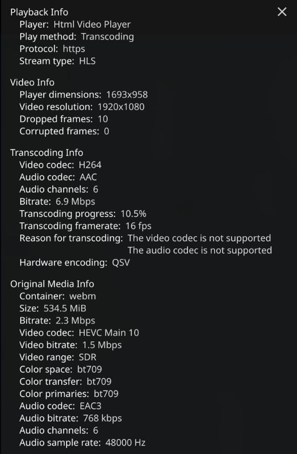 [Issue] Slow QuickSync transcoding · Issue 7269 · jellyfin/jellyfin