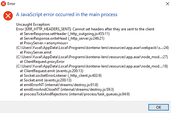 JS error - occasionly pops up · Issue #384 · lensapp/lens · GitHub