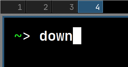 the word "down" in JetBrains Mono