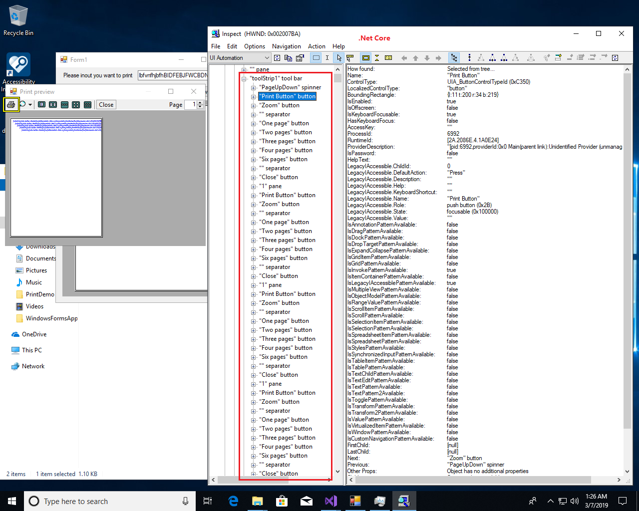 Accessibility: The ToolStrip control UIA hierarchy of ...