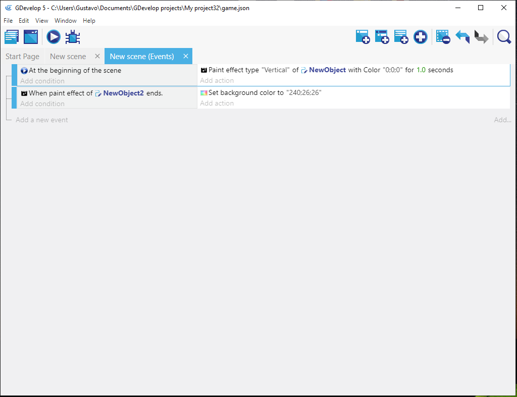 Flash and transition painter · Issue 84 · GDevelopApp/GDevelop