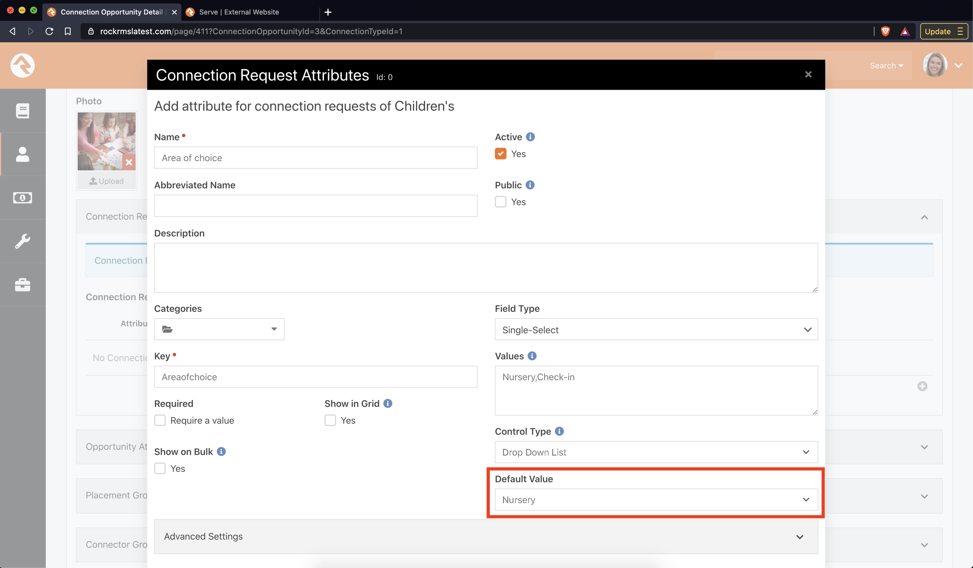 Connection Opportunity Signup block does not display Default Value for ...