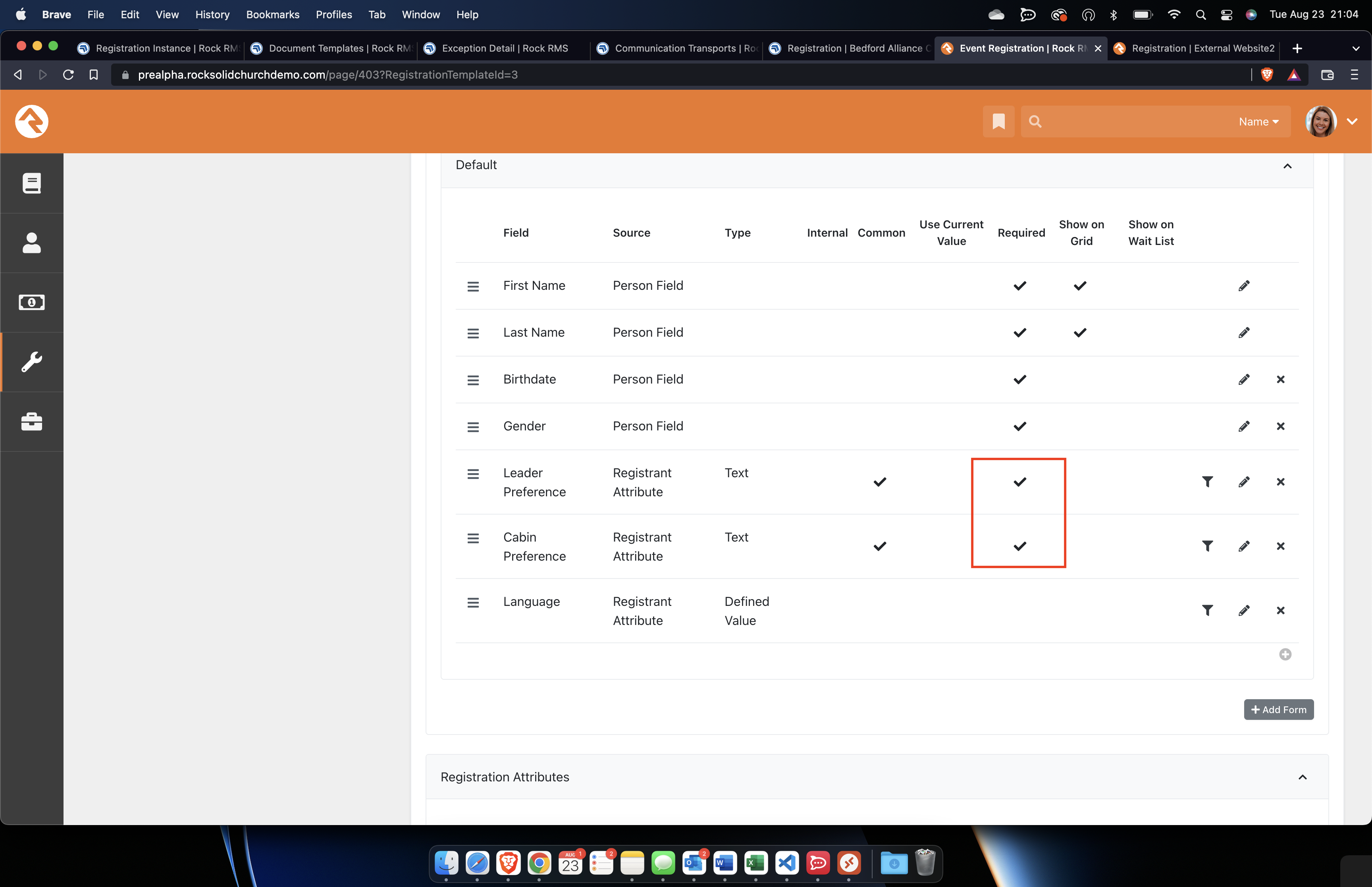 [Alpha v14.0] - Obsidian Registration Entry Block does not honor ...