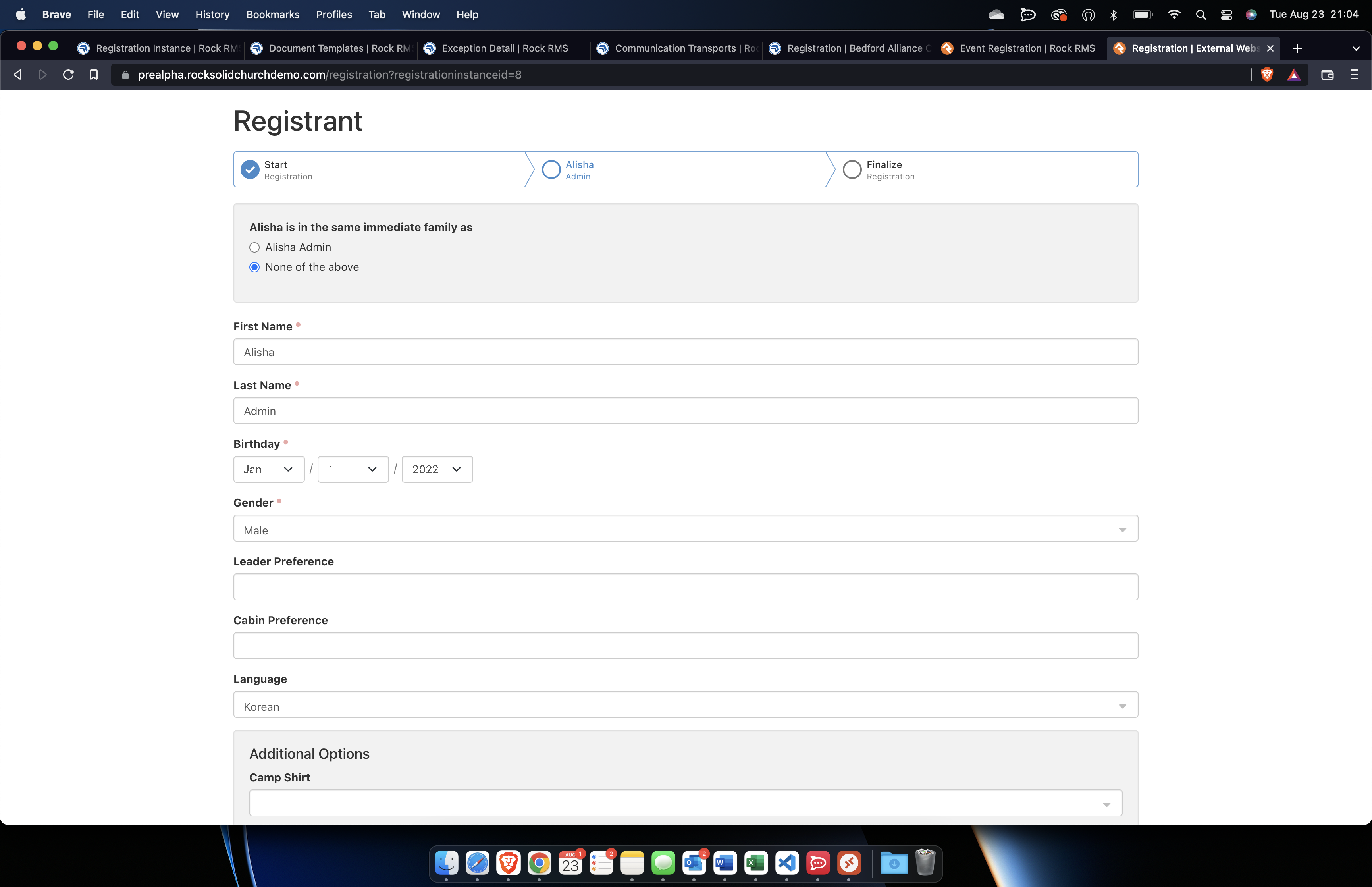 [Alpha v14.0] - Obsidian Registration Entry Block does not honor ...