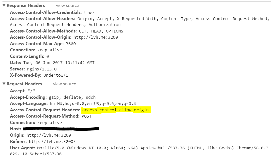 remove AccessControlAllowOrigin header from auth fetch requests by