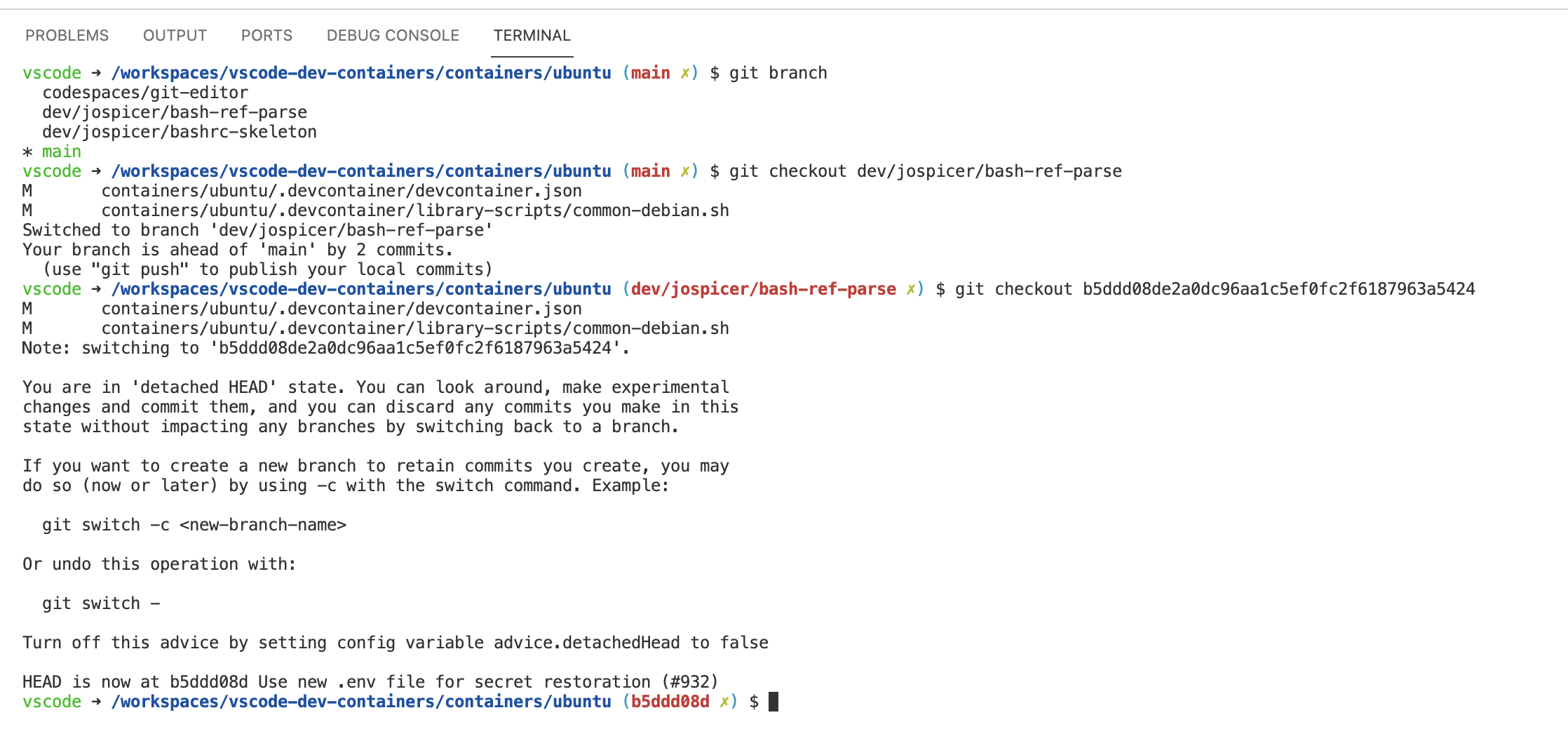 Change bash git ref prompt to more closely match zsh by joshspicer ...