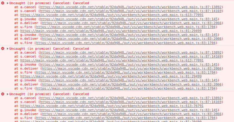 [Bug] Error spam in the console when hovering the command palette ...