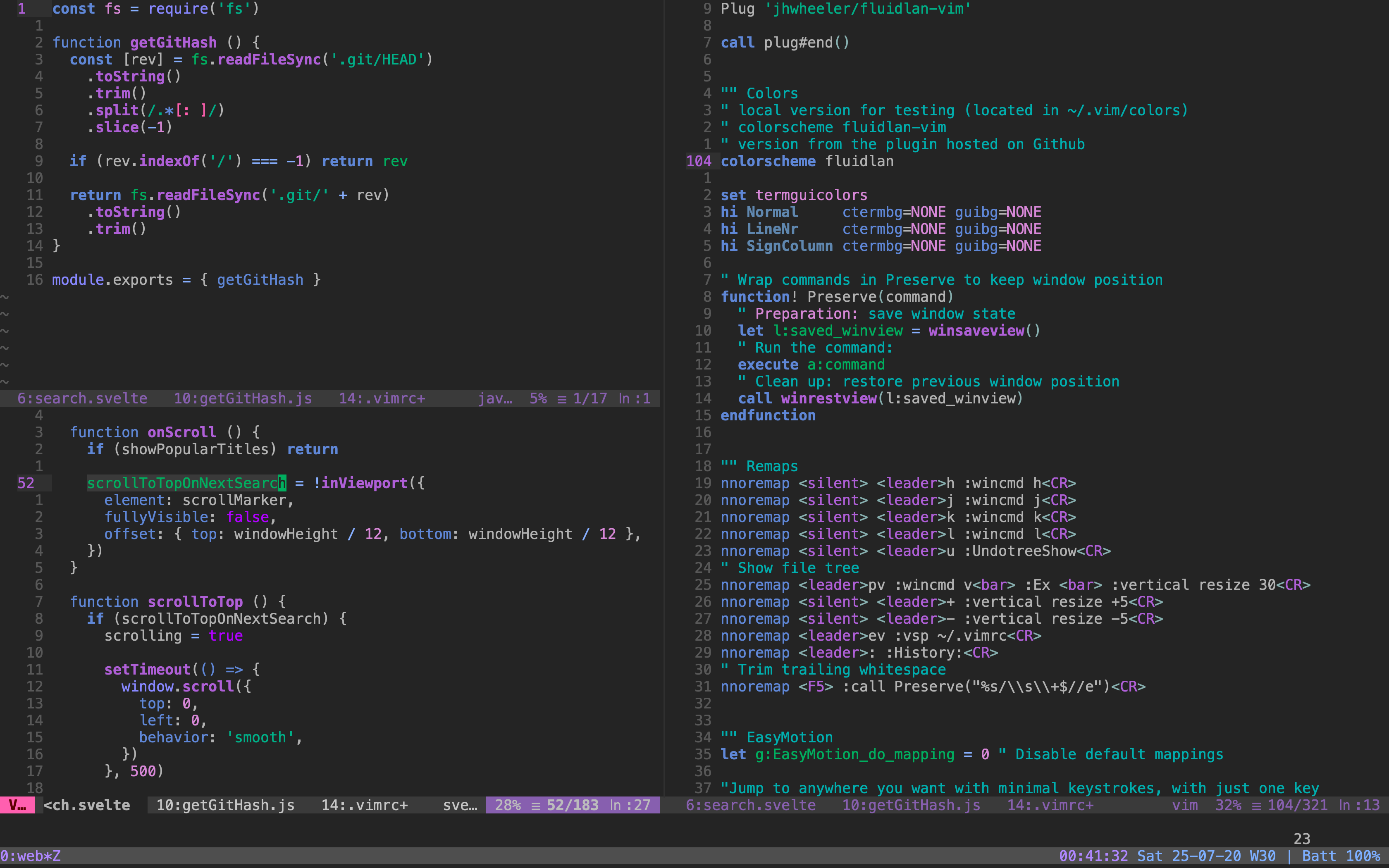 fluidlan-vim color scheme