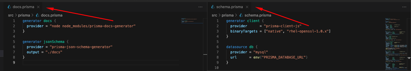Support for splitting Prisma schema into multiple files