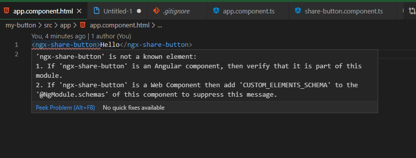 (lib) (lang) ngx-share-button' is not a known element · Issue #36581 ...
