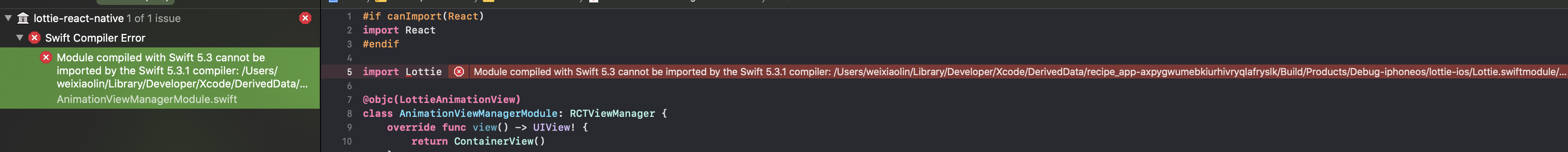 build fail in xcode 12.2 · Issue #1287 · airbnb/lottie-ios · GitHub