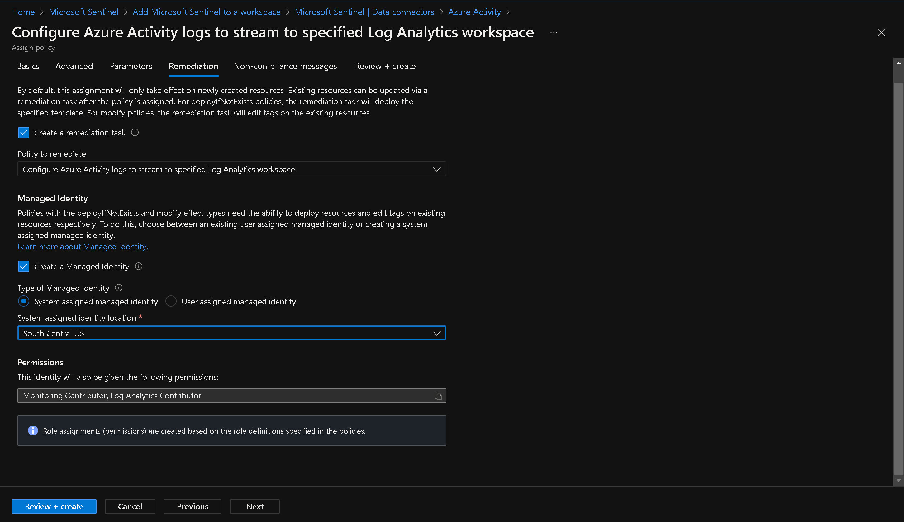 Create a Remediation Task