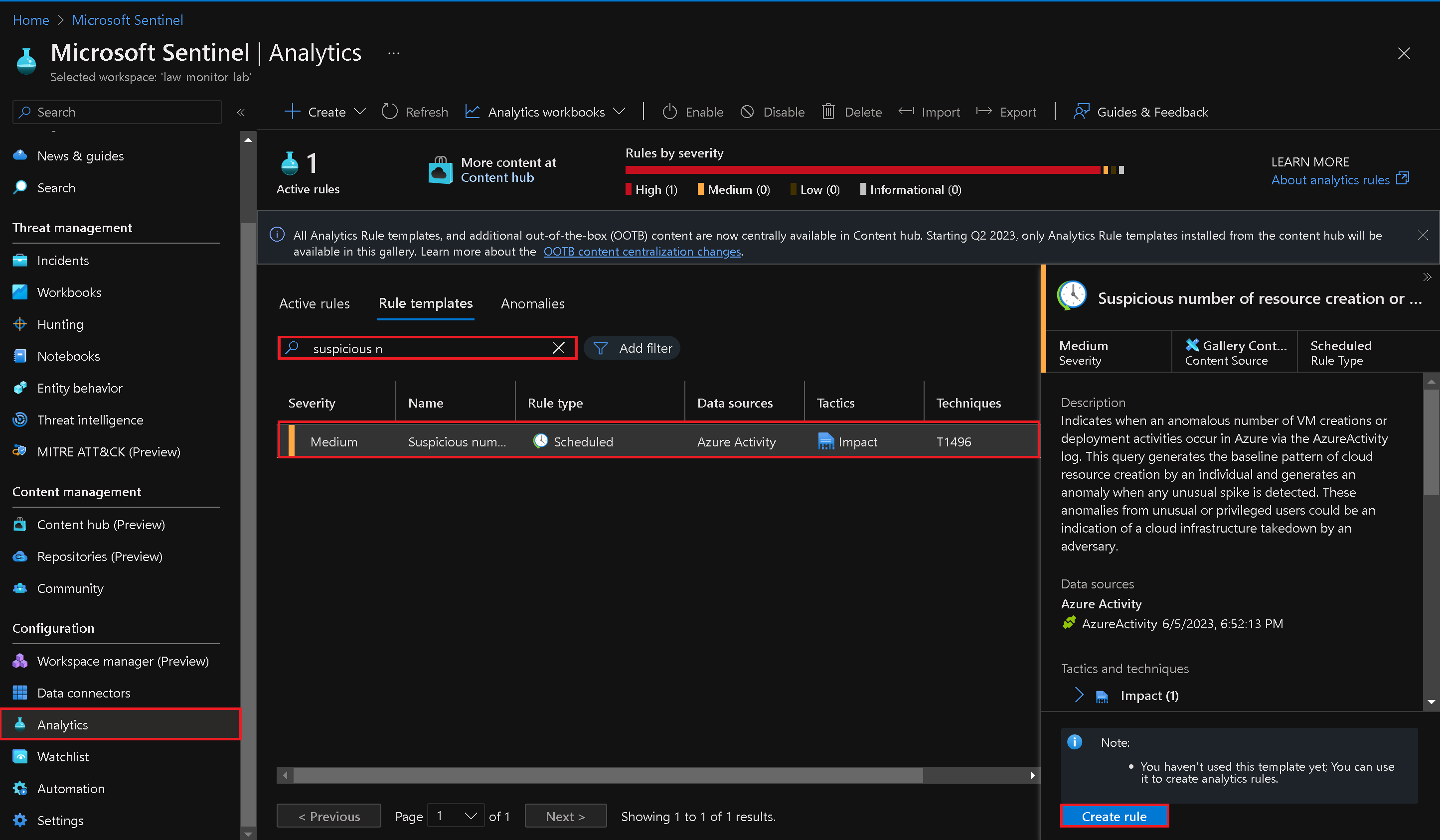 Create Analytics Rule