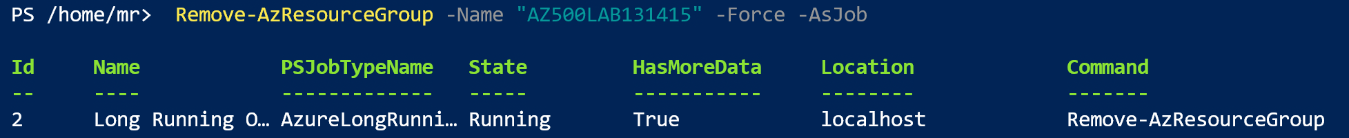 Delete Resource Group