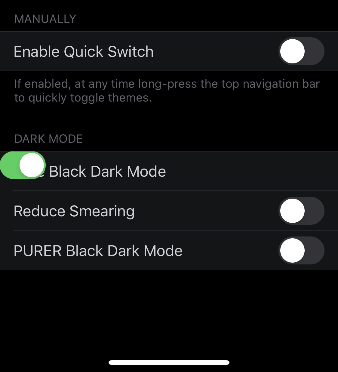 "Pure Black Dark Mode" Slider UI Bug · Issue #598 · christianselig ...