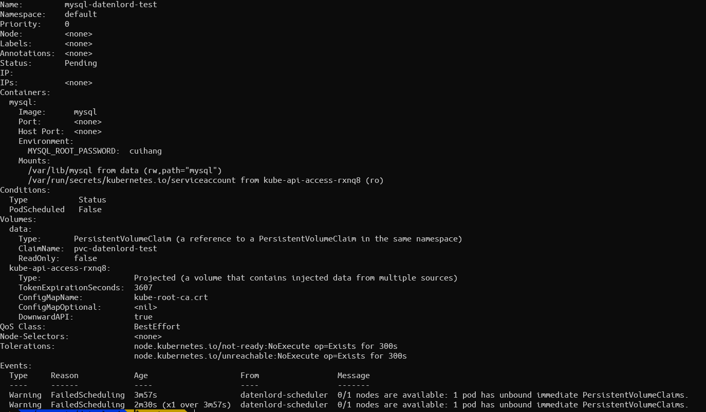 pod:mysql-datenlord-test failed to be scheduled · Issue #299 ...