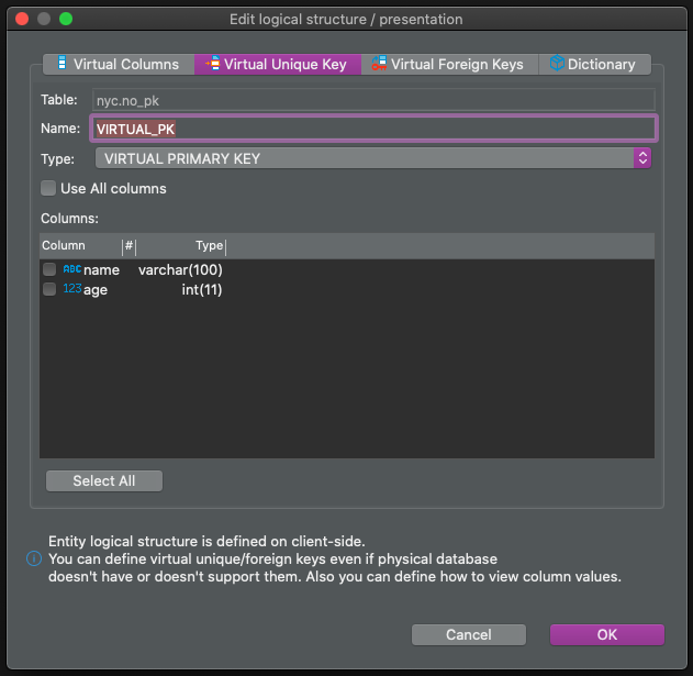 FEAT Support editing tables without primary keys where the database