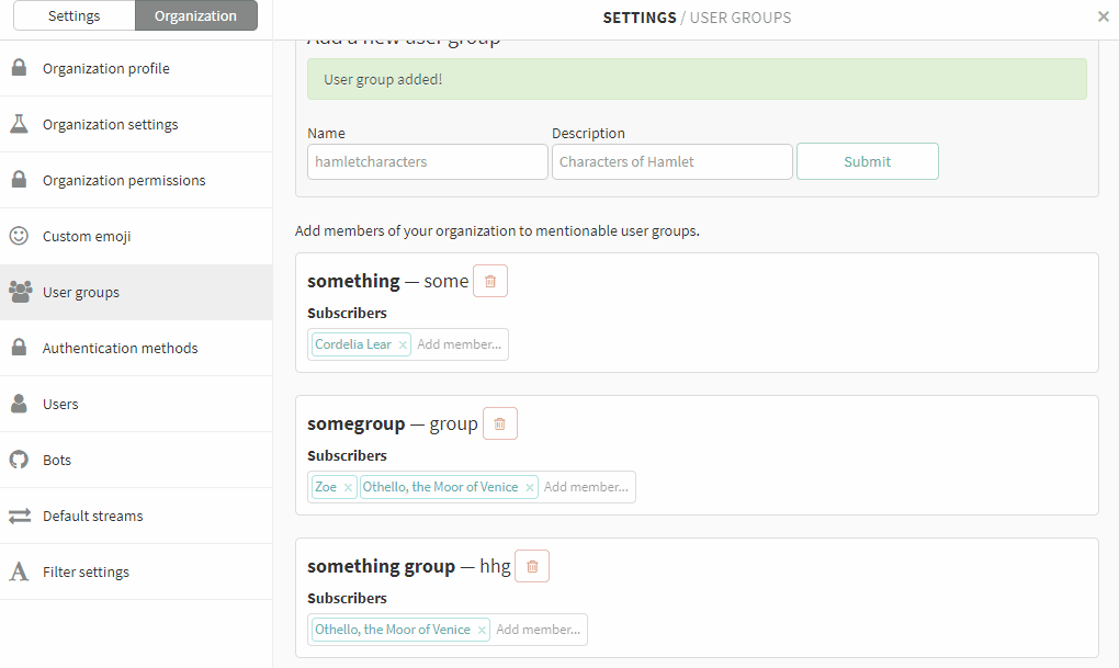 user groups