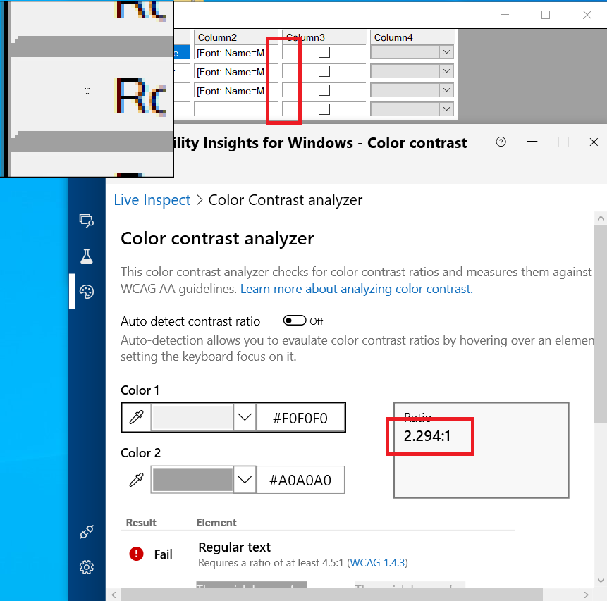 MAS 1.4.11 Luminosity contrast ratio of the divider lines of the