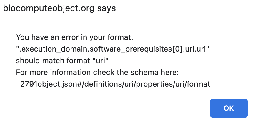 Validation error- execution domain URI · Issue #122 · biocompute ...