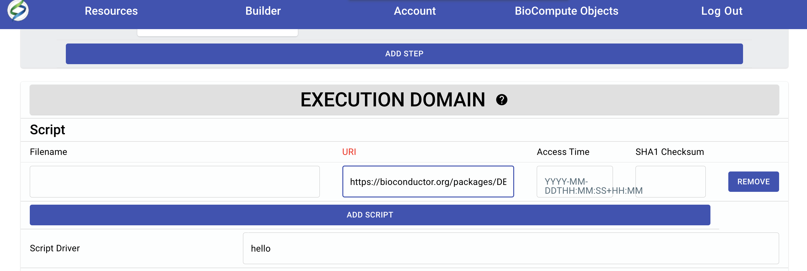 Validation error- execution domain URI · Issue #122 · biocompute ...