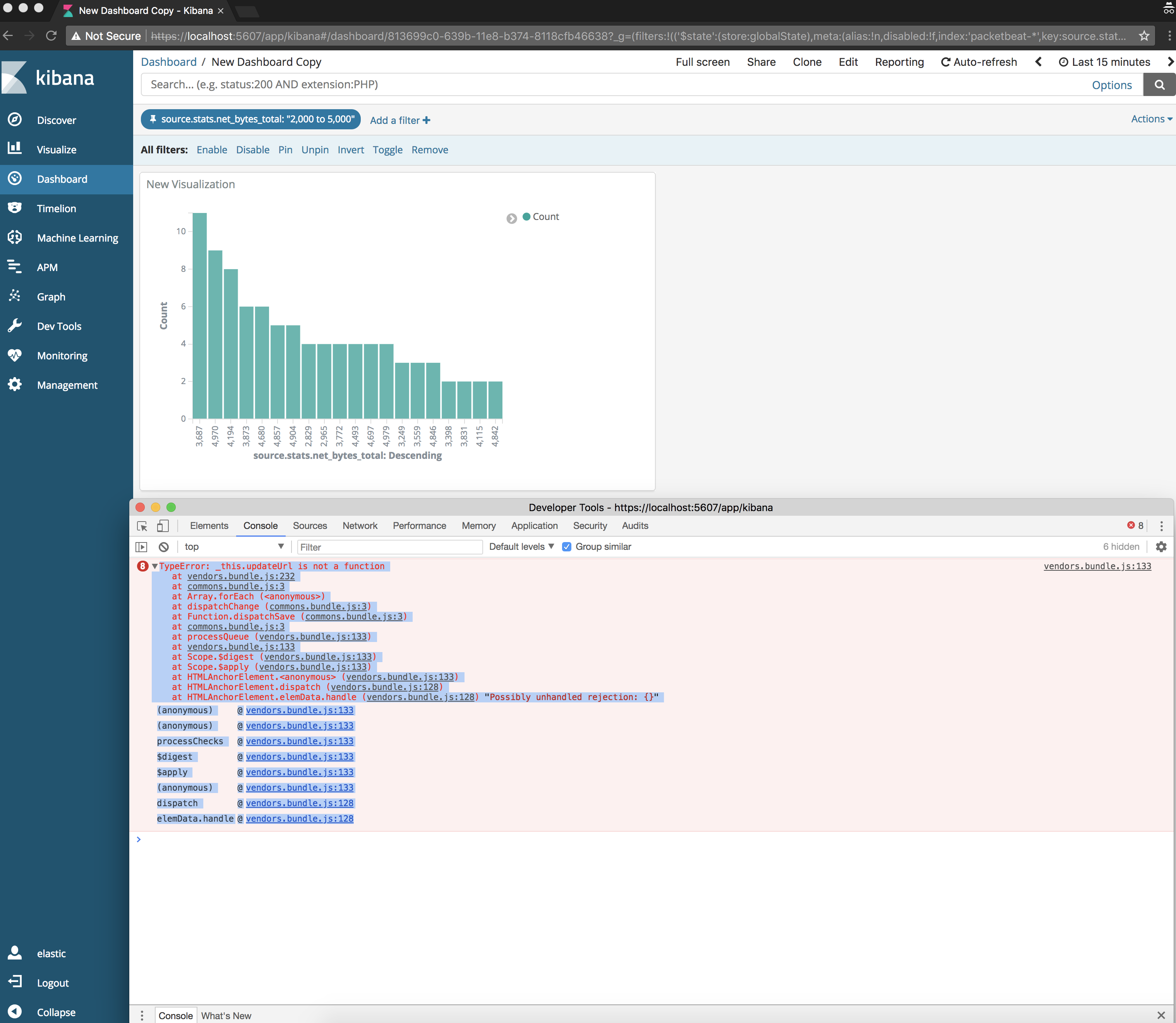 Dashboard visualization filter actions can throw a TypeError · Issue ...