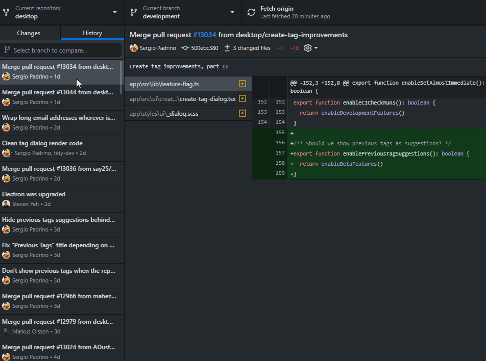 Commit doesn't update after creating a tag · Issue #13054 · desktop ...
