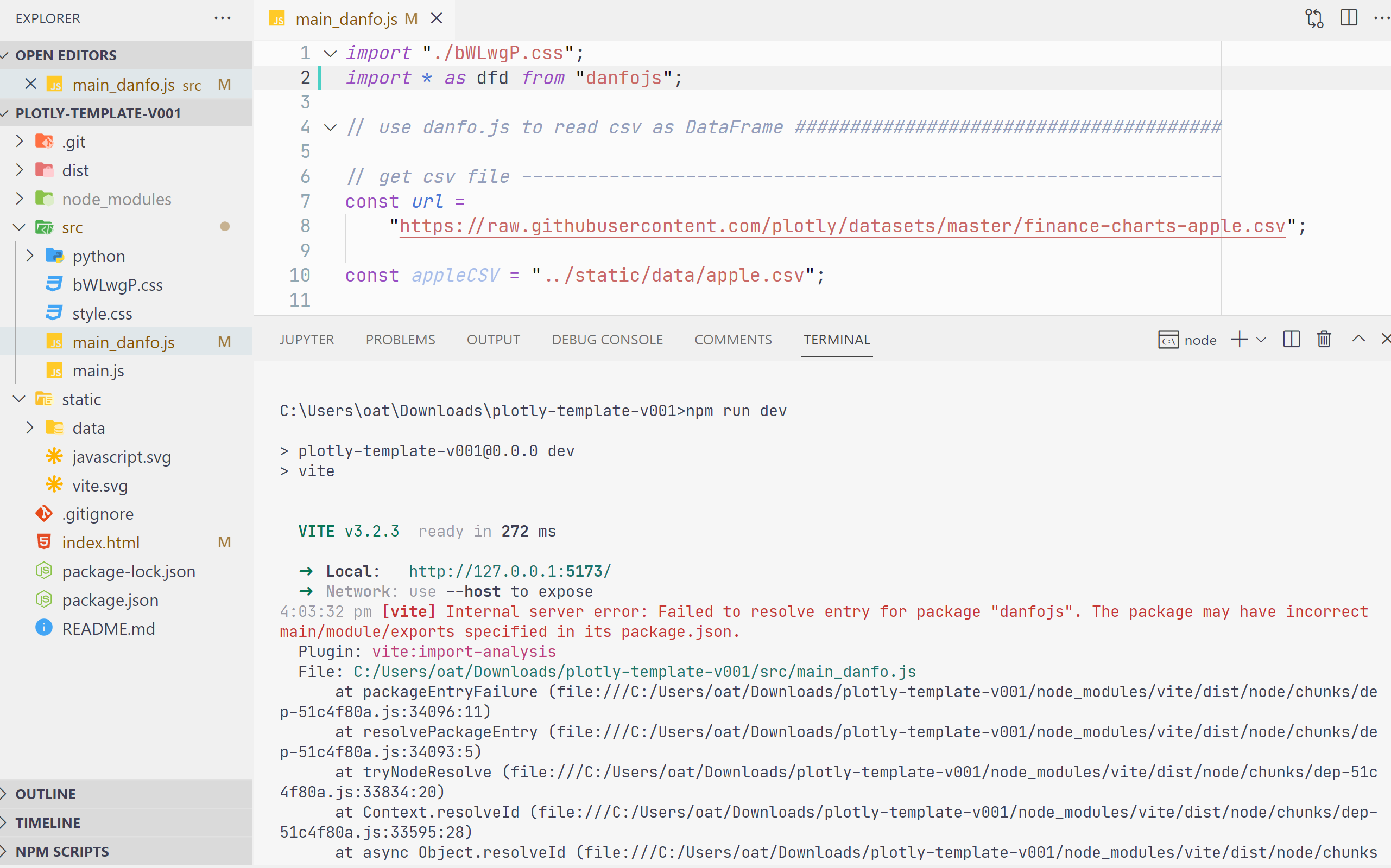 [plugin:vite:import-analysis] Failed to resolve entry for package ...
