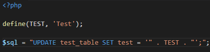 PHP defined constrant highlighting broken in SQL · Issue #54166 ...