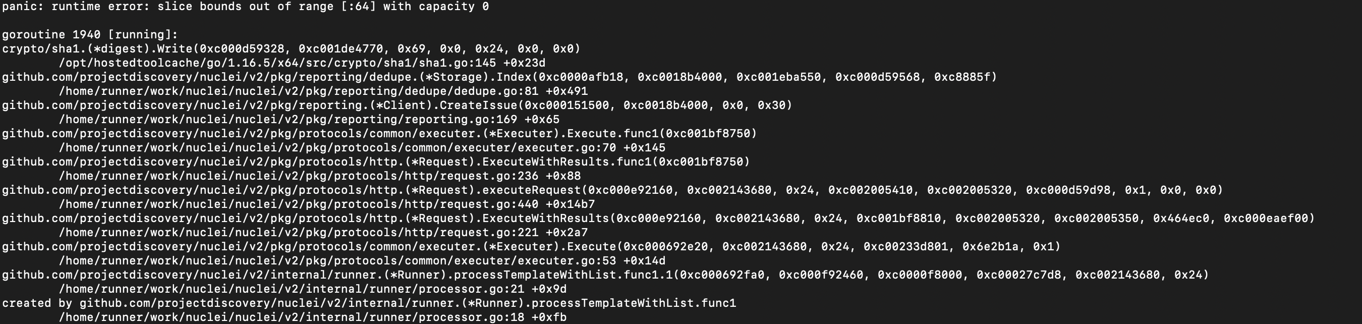 runtime error: slice bounds out of range · Issue #946 ...