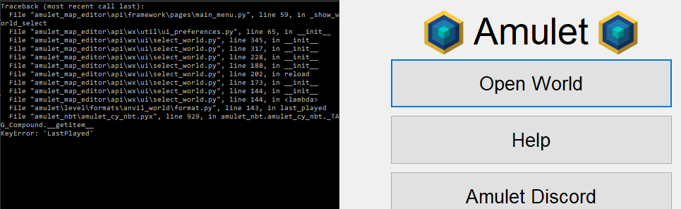 Open world error · Issue #461 · Amulet-Team/Amulet-Map-Editor · GitHub