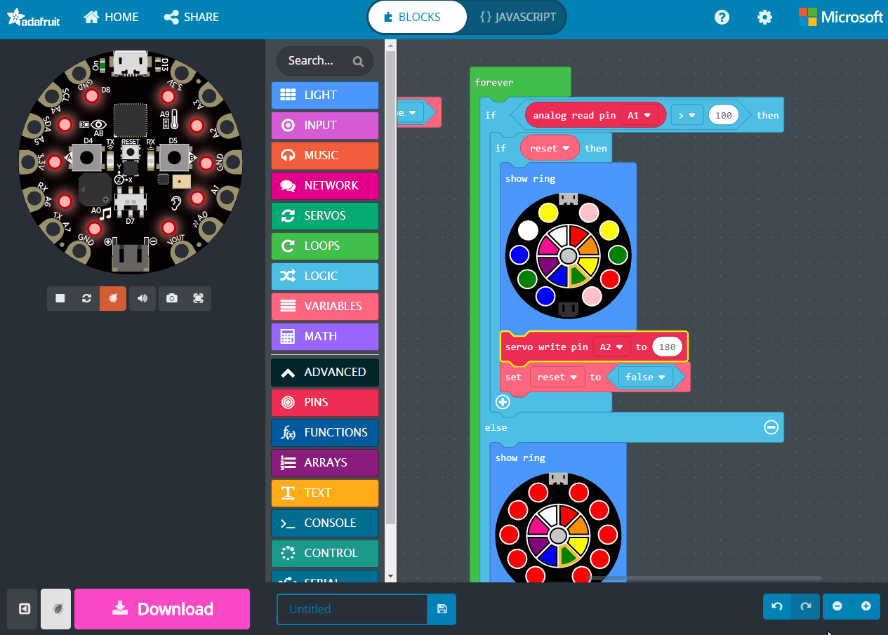 Issue on tutorial Rube Goldberg · Issue #967 · microsoft/pxt-adafruit ...