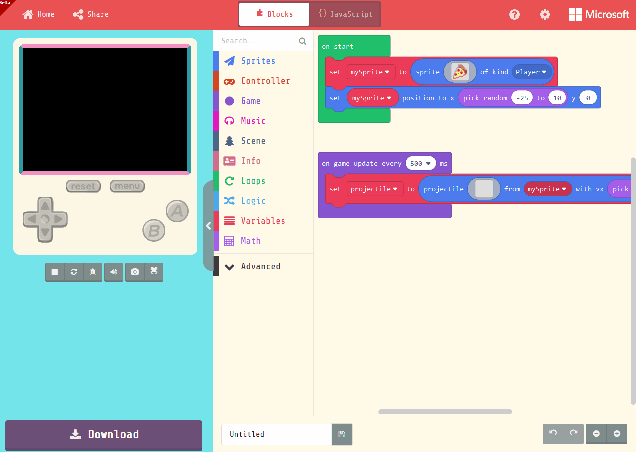 Toolbox "Sprites" can be moved · Issue #1381 · microsoft/pxt-arcade ...