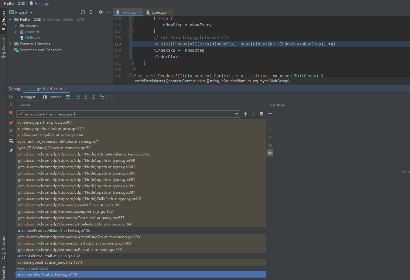 call chromedp.Text with chromedp.AtLeast(0) will be hanged in goroutine ...