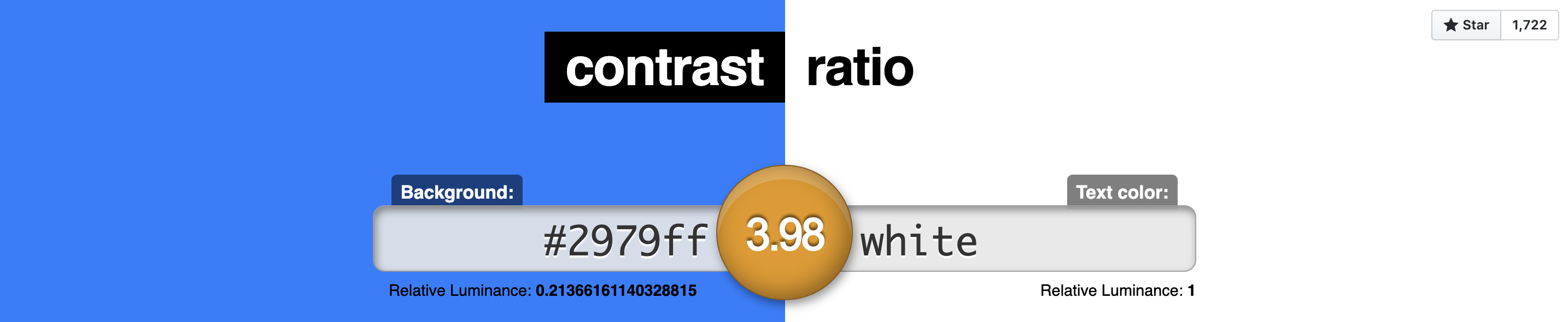 Contrast Ratio Blauw - Wit