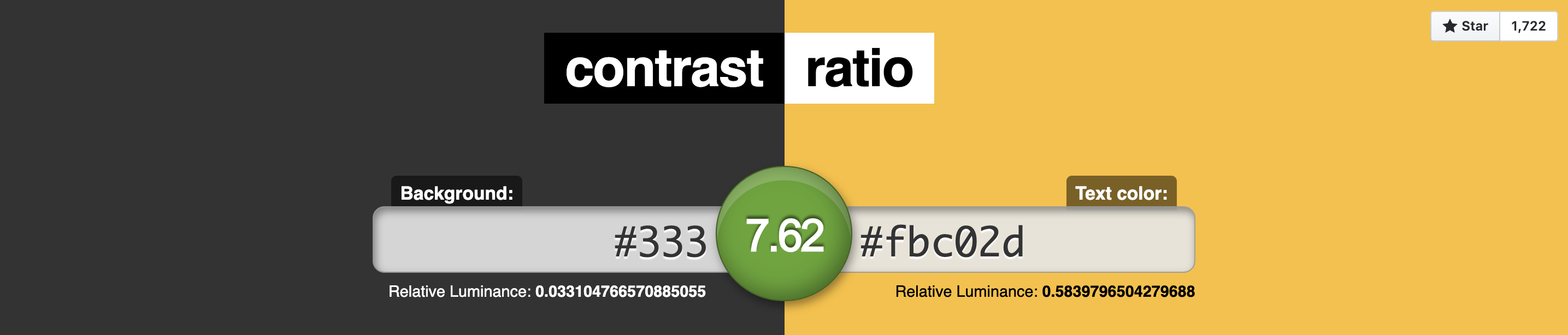 Contrast Ratio Donker Grijs - Geel