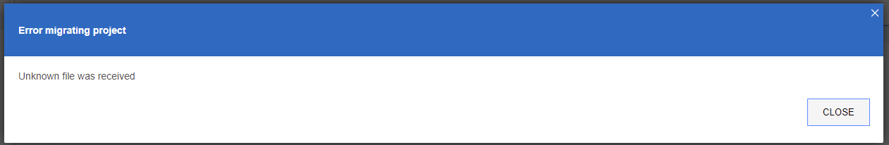 "Unknown file was received" error appears trying to open a file with a ...