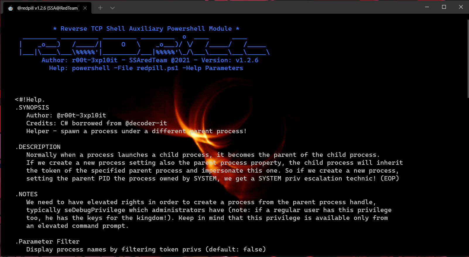 Powershell/C# to spawn a process under a different parent process! · GitHub