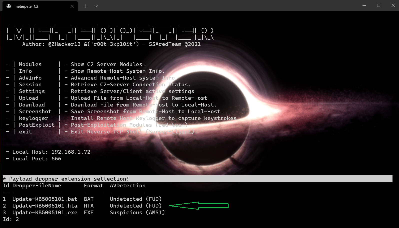meterpeter v2.10.10 payload HTA dropper · GitHub
