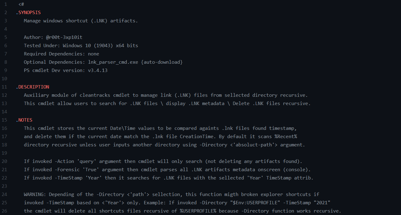 Manage windows shortcut (.LNK) artifact files. · GitHub