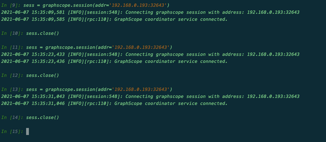 After graphscope session is closed,I create session again and appears ...