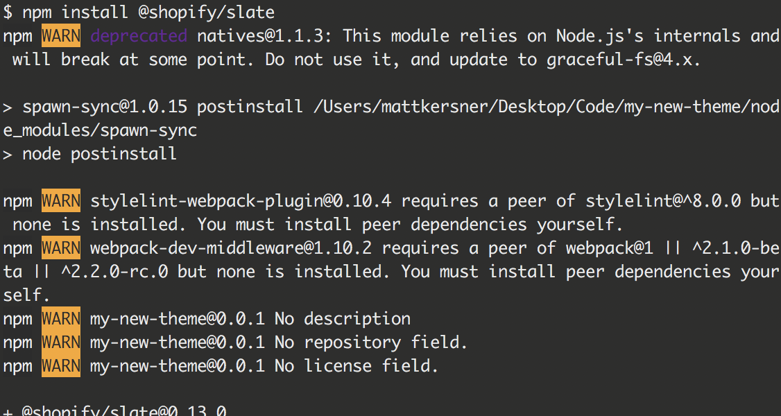 Slate commands not working - ENOENT: no such file or directory, scandir ...